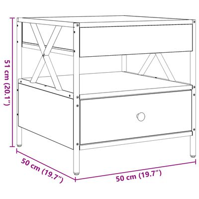 vidaXL Τραπεζάκι Σαλονιού Άπειρο Φως LED Γκρι Sonoma 50x50x51 εκ.