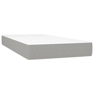 vidaXL Κρεβάτι Boxspring με Στρώμα & LED Αν.Γκρι 120x190εκ. Υφασμάτινο