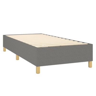 vidaXL Κρεβάτι Boxspring με Στρώμα Σκούρο Γκρι 90x200 εκ. Υφασμάτινο