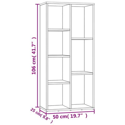 vidaXL Βιβλιοθήκη Καφέ Δρυς 50 x 25 x 106 εκ.