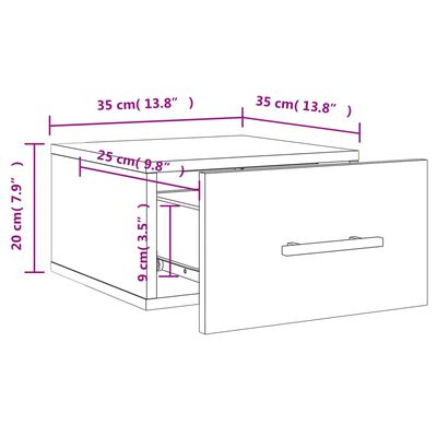 vidaXL Κομοδίνα Επιτοίχια 2 τεμ. Καφέ Δρυς 35 x 35 x 20 εκ.