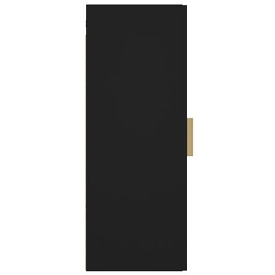 vidaXL Ντουλάπι Τοίχου Κρεμαστό Μαύρο 34,5x34x90 εκ Επεξ. Ξύλο