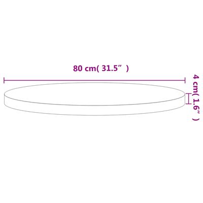 vidaXL Επιφάνεια Τραπεζιού Στρογγυλή Ø80x4 εκ. Μασίφ Ξύλο Οξιάς