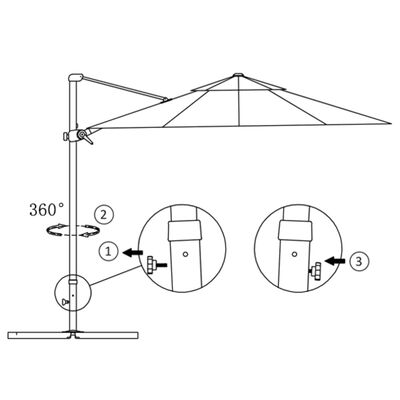 vidaXL Ομπρέλα Κήπου Κρεμαστή Πρόβ. Ανθρακί 250x250 εκ Ιστό Αλουμινίου