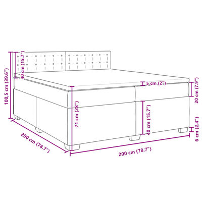 vidaXL Κρεβάτι Boxspring με Στρώμα Taupe 200x200 εκ. Υφασμάτινο