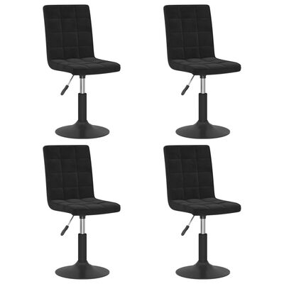 vidaXL Καρέκλες Τραπεζαρίας Περιστρεφόμενες 4 τεμ. Μαύρες Βελούδινες