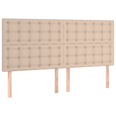 vidaXL Κρεβάτι Boxspring με Στρώμα Καπουτσίνο 180x200 εκ. Συνθ. Δέρμα