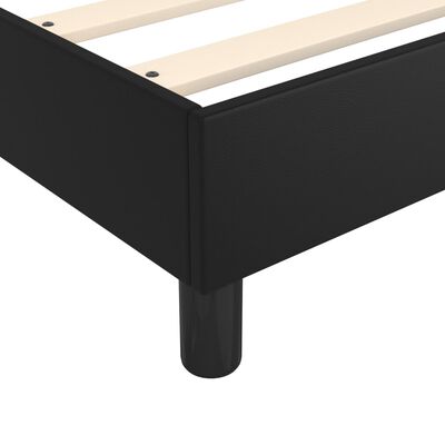 vidaXL Κρεβάτι Boxspring με Στρώμα Μαύρο 200x200 εκ. Συνθετικό Δέρμα