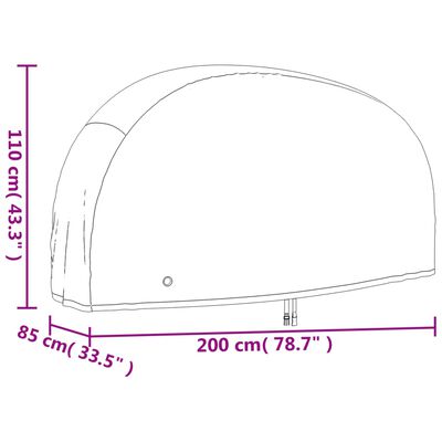 vidaXL Κάλυμμα Ποδηλάτου 200 x 85 x 110 εκ. 190T Oxford