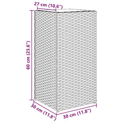 vidaXL Ζαρντινιέρα Κήπου Γκρι 30x30x60 εκ. από Συνθετικό Ρατάν