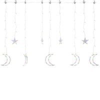 vidaXL Λαμπάκια σε Σχήμα Αστέρι & Φεγγάρι Πολύχρωμα Χειριστ. 138 LED