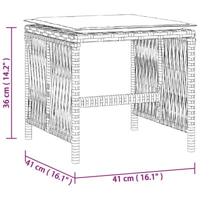 vidaXL Σκαμπό Κήπου 4 τεμ. Αν. Γκρι 41x41x36 εκ. Συνθ. Ρατάν Μαξιλάρια