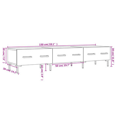 vidaXL Έπιπλο Τηλεόρασης Καφέ Δρυς 150x36x30 εκ. Επεξ. Ξύλο