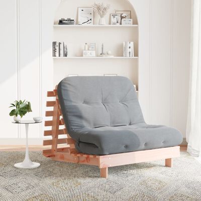 vidaXL Καναπές Κρεβάτι Futon/Στρώμα 100x206x11 Μασίφ Ξύλο Ψευδοτσούγκα