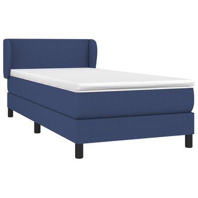 vidaXL Κρεβάτι Boxspring με Στρώμα Μπλε 80x200 εκ. Υφασμάτινο