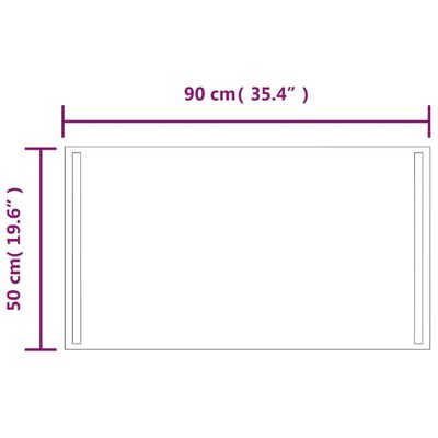 vidaXL Καθρέφτης Μπάνιου με LED 50x90 εκ.