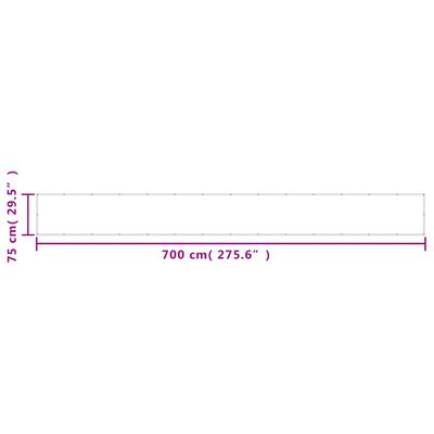 vidaXL Διαχωριστικό Βεράντας Λευκό 75x700εκ 100% Πολ. Ύφασμα Oxford