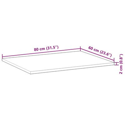 vidaXL Επιφάνεια Τραπεζιού Φιν. Λαδιού 80x60x2 εκ. Μασίφ Ξύλο Ακακίας