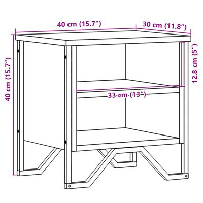 vidaXL Κομοδίνο Μαύρο 40 x 30 x 40 εκ. από Μοριοσανίδα