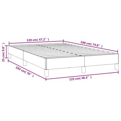 vidaXL Πλαίσιο Κρεβατιού Γκρι 120x190 εκ. από Συνθετικό Δέρμα