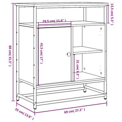 vidaXL Συρταριέρα Sonoma Δρυς 69x35x80 εκ. από Επεξεργασμένο Ξύλο