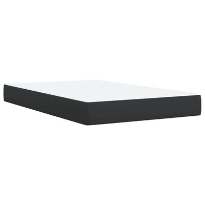 vidaXL Κρεβάτι Boxspring με Στρώμα Μαύρο 120x190εκ.από Συνθετικό Δέρμα