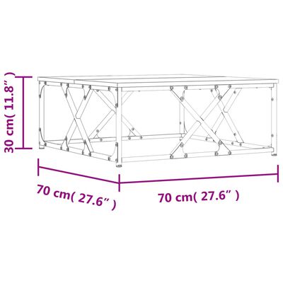 vidaXL Τραπεζάκι Σαλονιού Γκρι Sonoma 70x70x30 εκ. Επεξεργασμένο Ξύλο