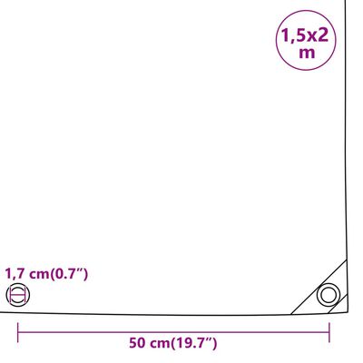 vidaXL Μουσαμάς Πράσινος 1,5 x 2 μ. 650 γρ./μ²