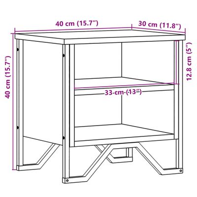 vidaXL Κομοδίνο Χρώμα 2 τεμ. Γκρι Sonoma 40x30x40 εκ. από Μοριοσανίδα