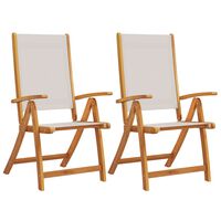 vidaXL Καρέκλες Πτυσσόμενες 2 τεμ. από Μασίφ Ξύλο Ακακίας/Τεξτιλίνη