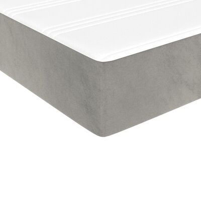 vidaXL Κρεβάτι Boxspring με Στρώμα Ανοιχτό Γκρι 140x200 εκ. Βελούδινο