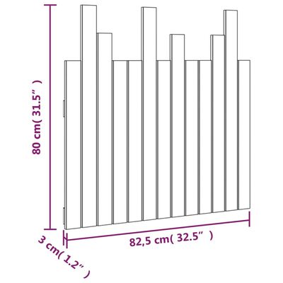 vidaXL Κεφαλάρι Τοίχου Μελί 82,5x3x80 εκ. από Μασίφ Ξύλο Πεύκου