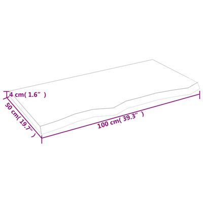 vidaXL Πάγκος Μπάνιου 100x50x(2-4) εκ. από Ακατέργαστο Μασίφ Ξύλο