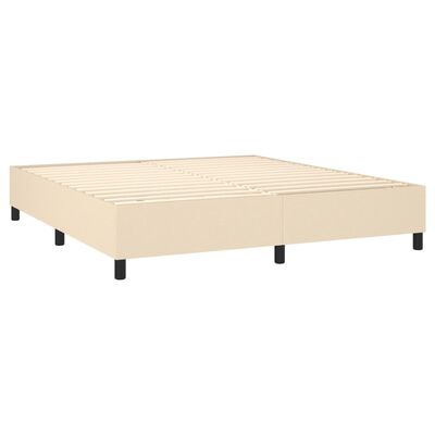 vidaXL Κρεβάτι Boxspring με Στρώμα Κρεμ 180x200 εκ. Υφασμάτινο