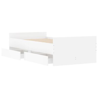 vidaXL Πλαίσιο Κρεβατιού με Συρτάρια Λευκό 90x200 εκ