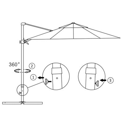 vidaXL Ομπρέλα Κρεμαστή Πρόβολος Μπορντό 250x250εκ. με Ιστό Αλουμινίου