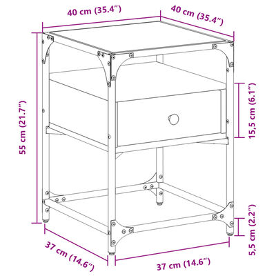 vidaXL Κομοδίνα 2 τεμ. Μαύρα 40 x 40 x 55 εκ. από Επεξεργασμένο Ξύλο