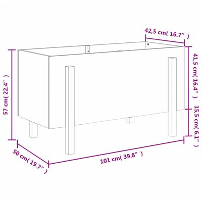 vidaXL Ζαρντινιέρα Υπερυψωμένη 101 x 50 x 57 εκ. από Μασίφ Ξύλο Πεύκου