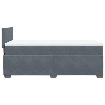 vidaXL Κρεβάτι Boxspring με Στρώμα Σκούρο Γκρι 80x200 εκ. Βελούδινο