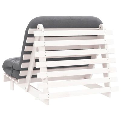 vidaXL Καναπές Κρεβάτι Futon με Στρώμα 100x206x11εκ. Μασίφ Ξύλο Πεύκου