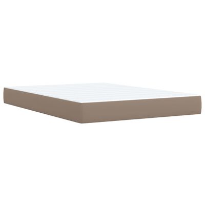 vidaXL Κρεβάτι Boxspring με Στρώμα Καπουτσίνο 140x200εκ.από Συνθ.Δέρμα