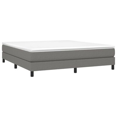 vidaXL Κρεβάτι Boxspring με Στρώμα Σκούρο Γκρι 180x200 εκ Υφασμάτιν