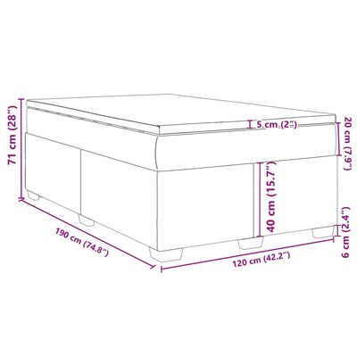 vidaXL Κρεβάτι Boxspring με Στρώμα Μαύρο 120x190εκ.από Συνθετικό Δέρμα