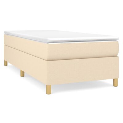 vidaXL Κρεβάτι Boxspring με Στρώμα Κρεμ 80 x 200 εκ. Υφασμάτινο