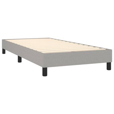 vidaXL Κρεβάτι Boxspring με Στρώμα Ανοιχτό Γκρι 80x200 εκ. Υφασμάτινο