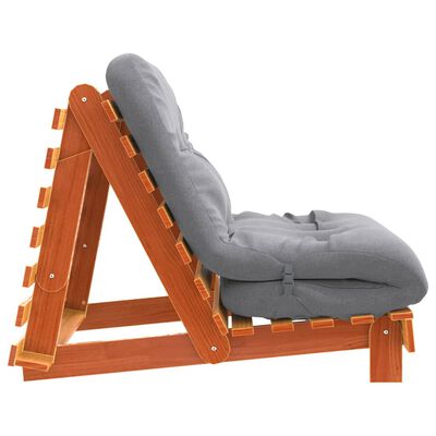 vidaXL Καναπές Κρεβάτι Futon με Στρώμα 80x206x11 εκ. Μασίφ Ξύλο Πεύκου