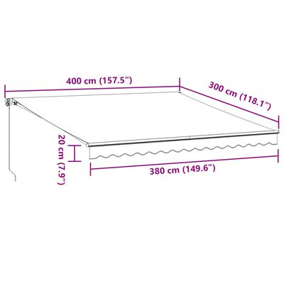 vidaXL Τέντα Πτυσσόμενη Αυτόματη Μπορντό 400x300 εκ.