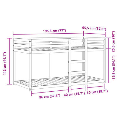 vidaXL Κουκέτα με Κουρτίνες Μπλε 90x190 εκ. Μασίφ Ξύλο Πεύκου