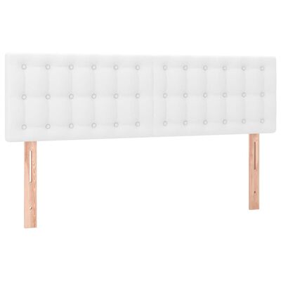 vidaXL Κρεβάτι Boxspring με Στρώμα Λευκό 140x200εκ.από Συνθετικό Δέρμα