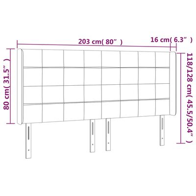 vidaXL Κεφαλάρι Κρεβατιού LED Σκούρο Πράσινο 203x16x118/128 εκ